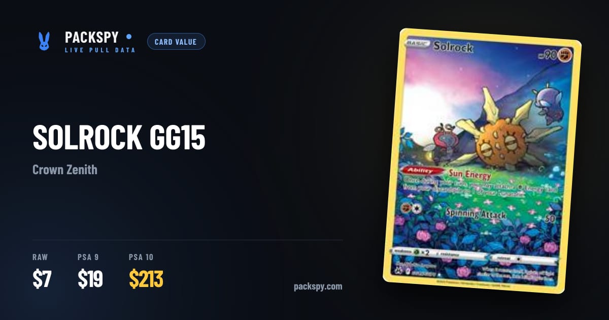 Solrock #GG15 Value: $6.11 Raw, $190 PSA 10 | PackSpy