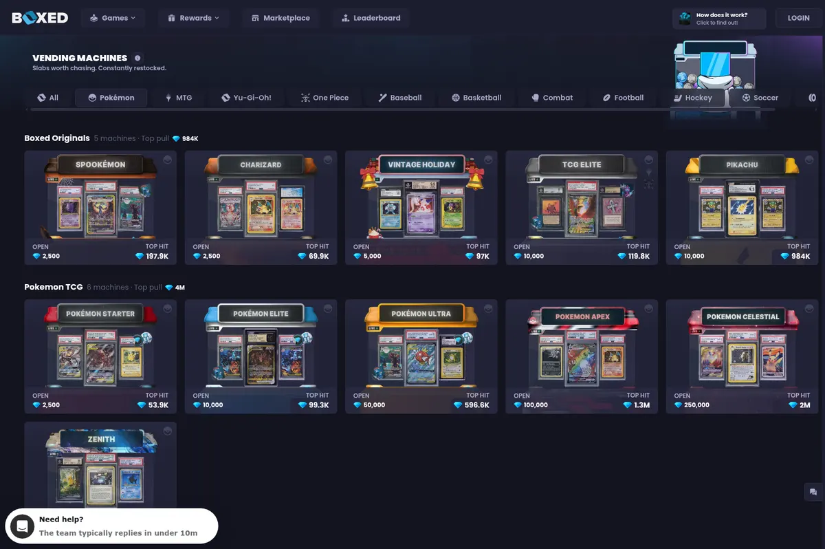 The Boxed.gg Vending Machine game