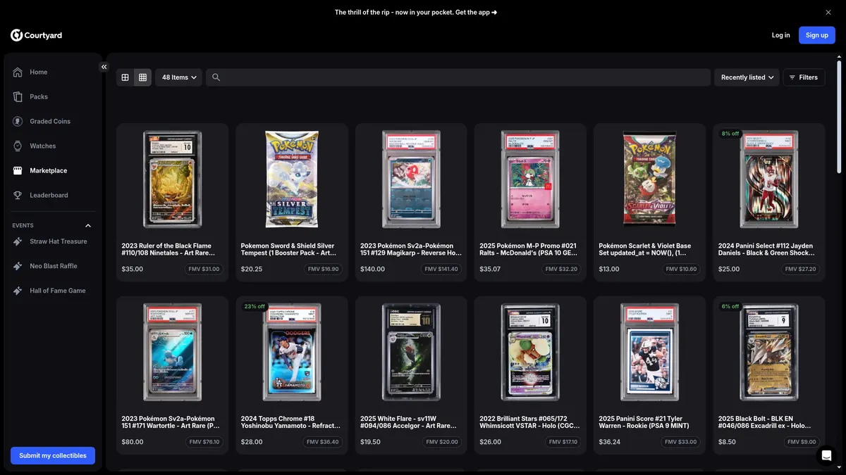 Courtyard: packs page