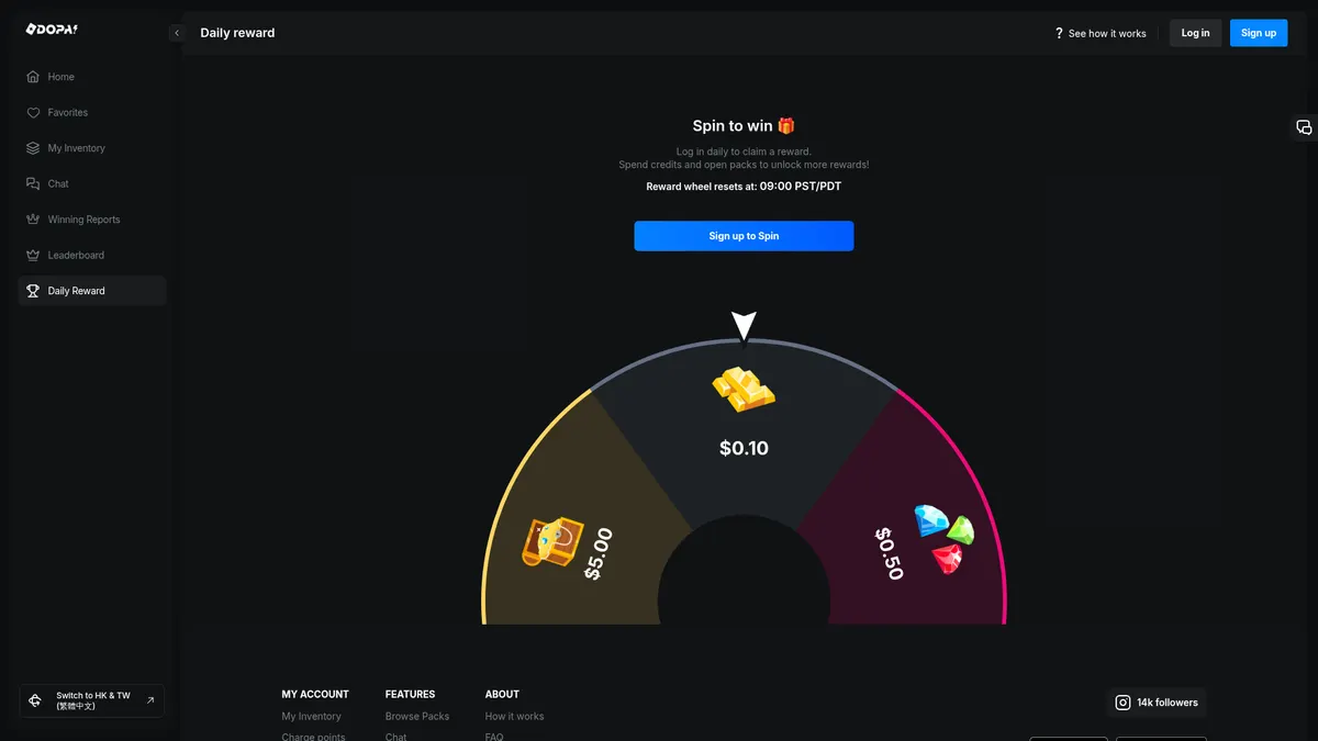 DOPA: rewards page