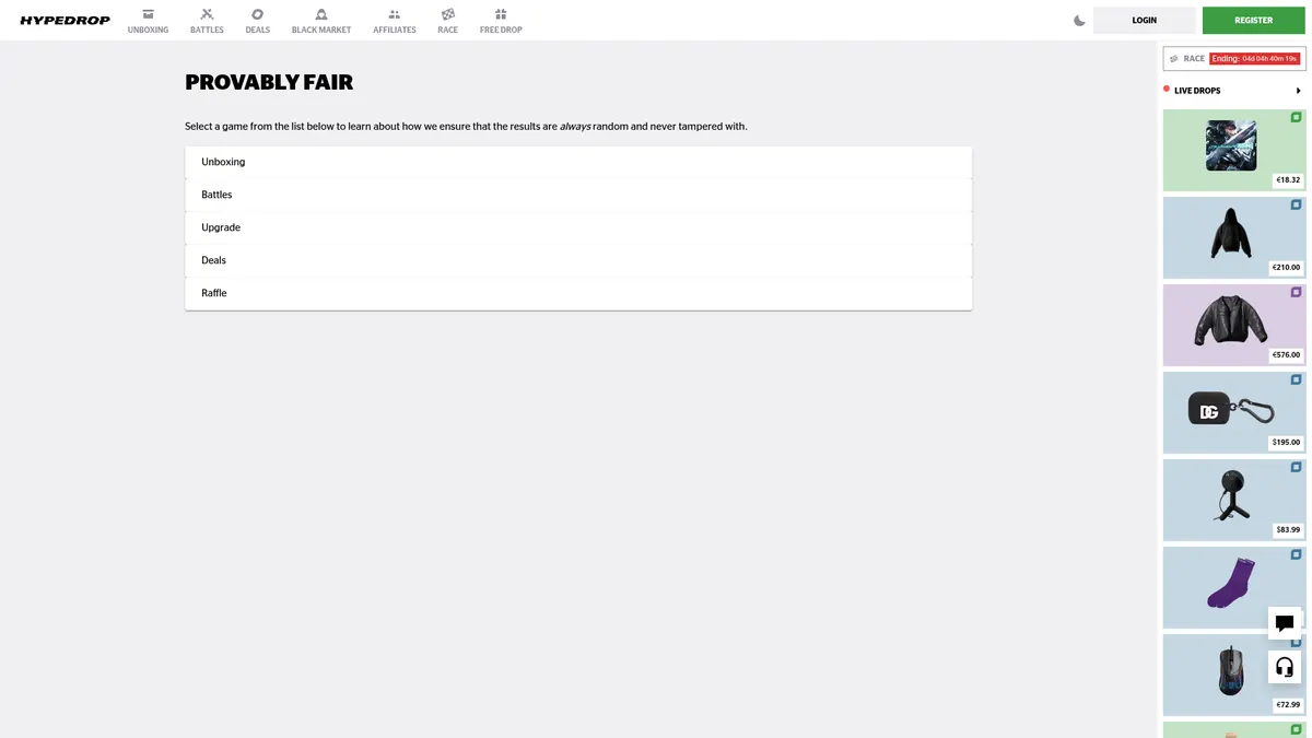 HypeDrop: fair page