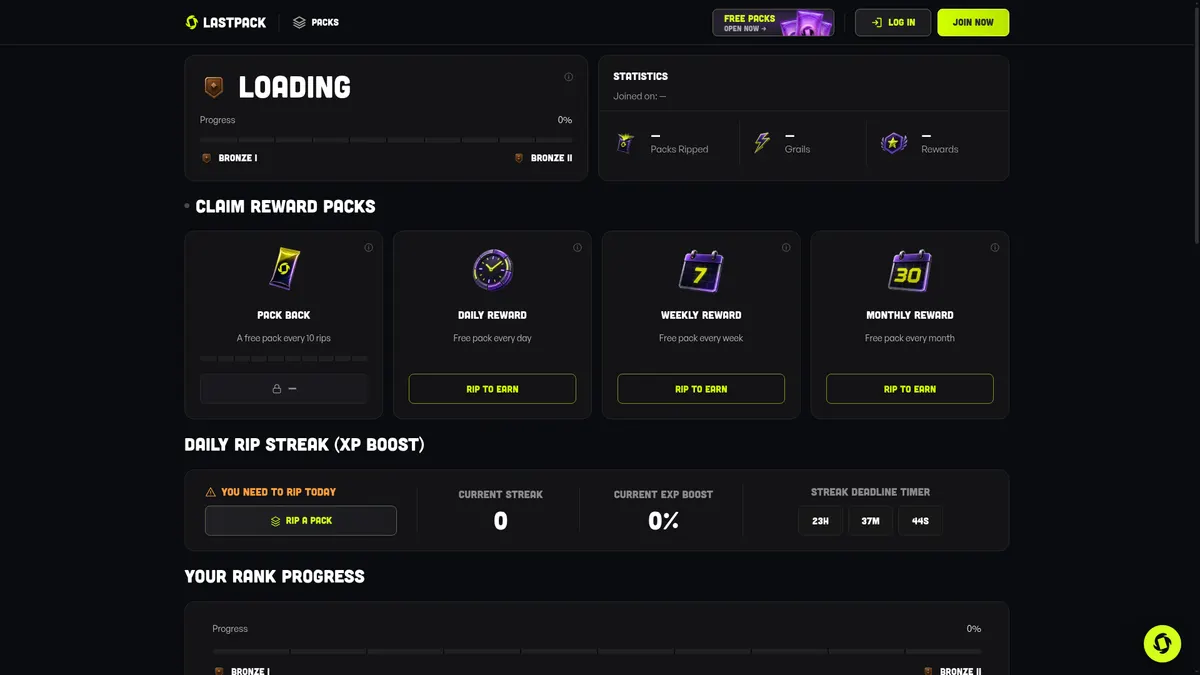 LastPack: rewards page