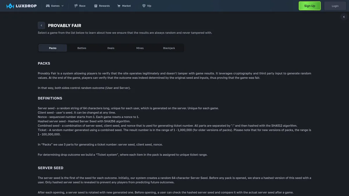 LuxDrop: fair page