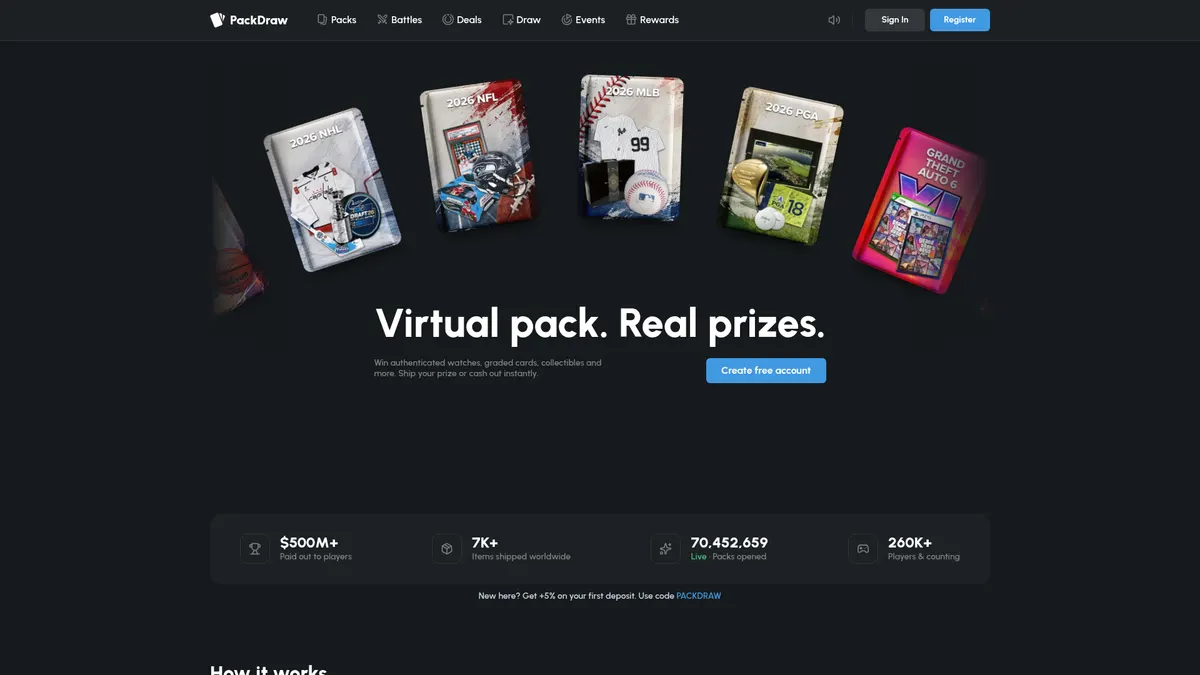 PackDraw: the homepage