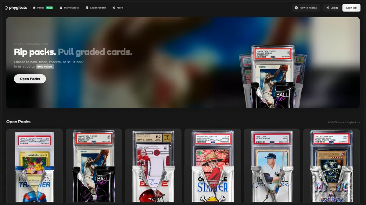 Phygitals: the homepage