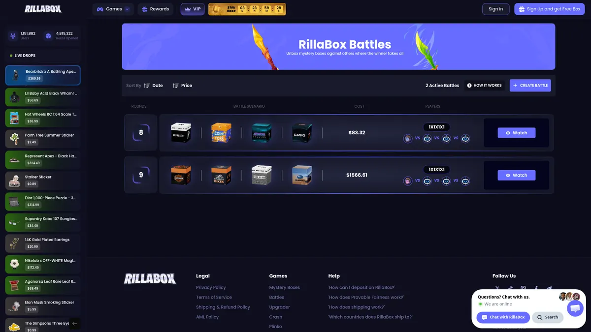 Case battles on RillaBox