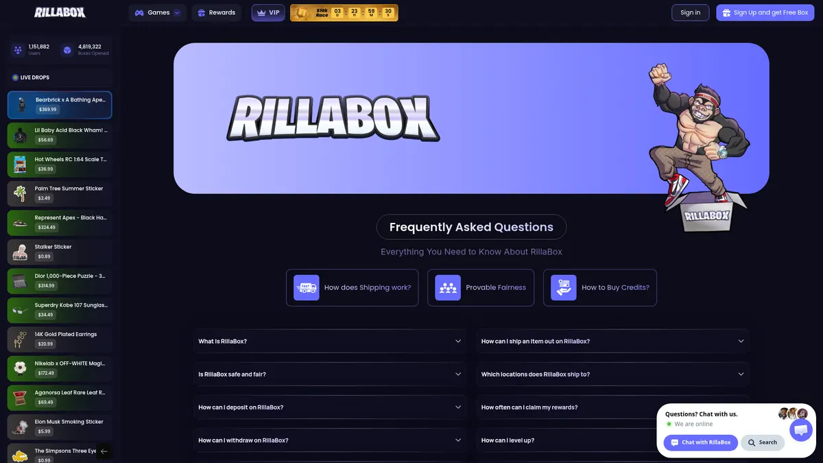 The RillaBox help page