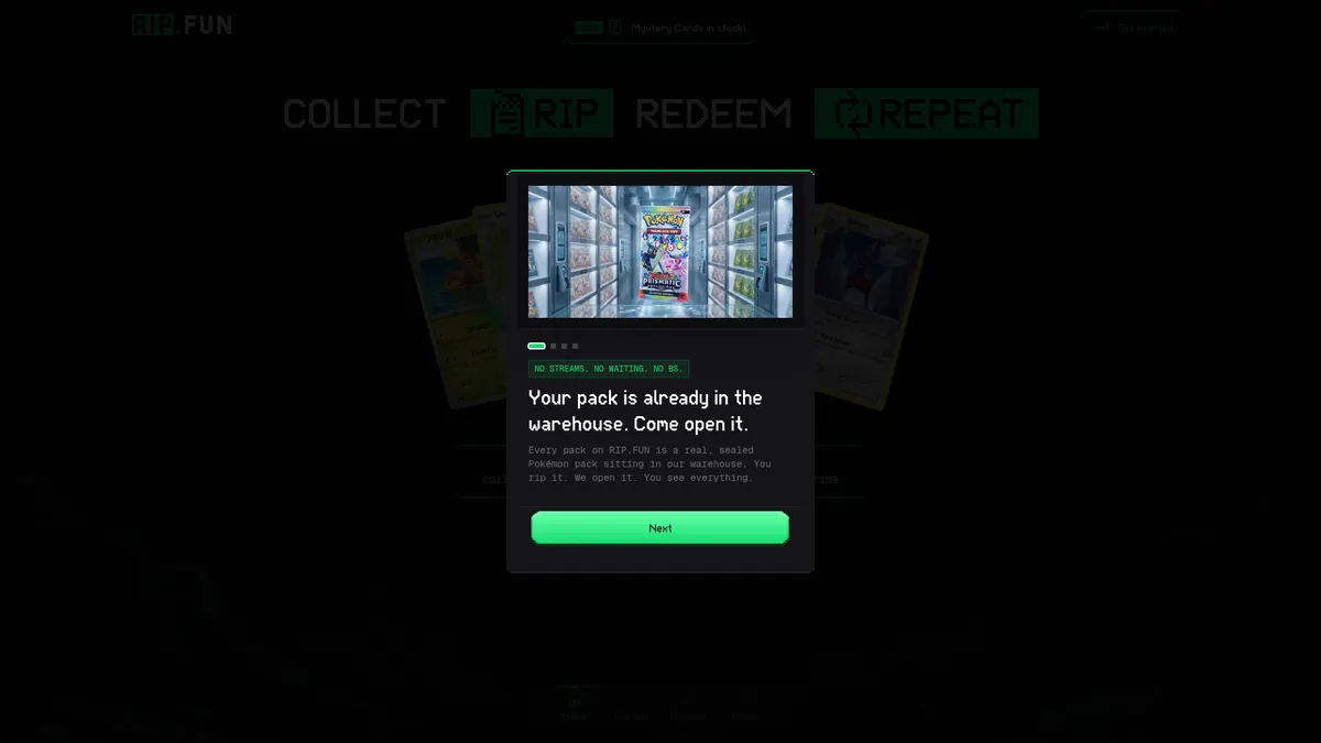 rip.fun: the homepage