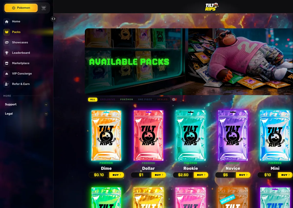 Tilt Rips: packs page